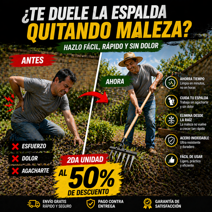 Rastrillo Pro™ Elimina la maleza de raíz de una!
